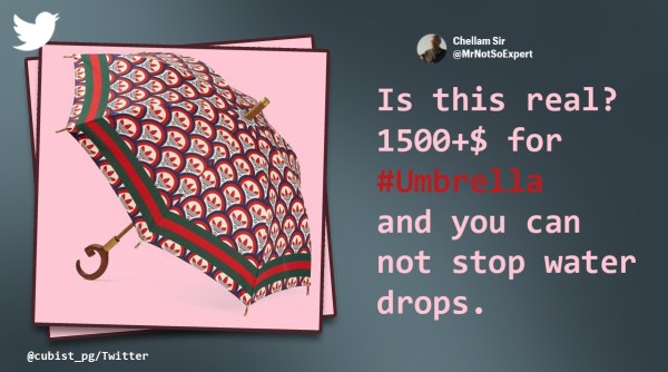 Gucci Adidas umbrella, umbrella without waterproof, sun umbrella, Gucci, Adidas, umbrella without protection from rain, $1600 umbrella, China, China outcry against sun umbrella, indian express