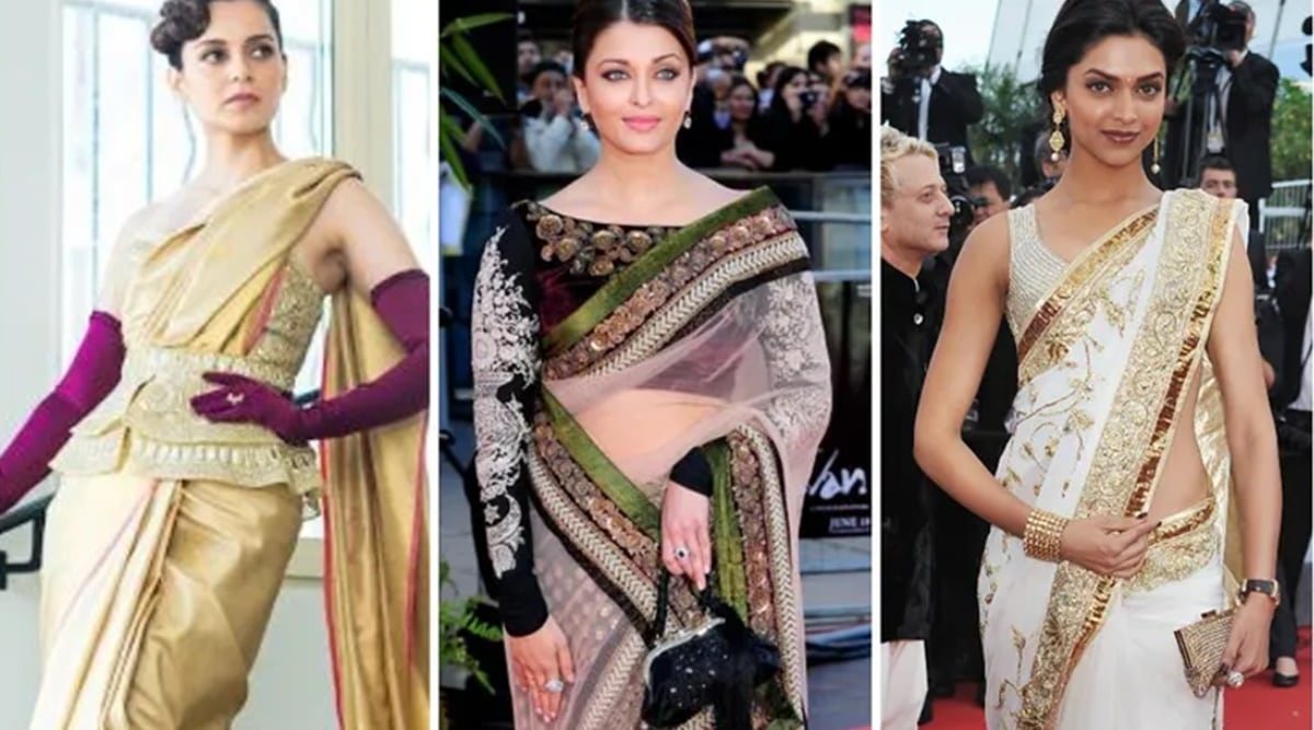 How the sari changed meaning on the Cannes red carpet | Fashion News ...