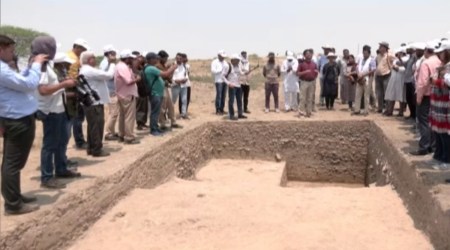 "The idea of this phase of excavation is to make the archaeological site of Rakhigarhi accessible to people by exposing the structural remains and conserving them for future viewing, along with providing amenities to the visitors," said Ajay Yadav, Additional Director-General, ASI. (Photo: ANI)