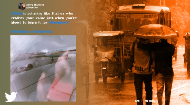 delhi rains, delhi weather update, delhi rains, delhi temperature, delhi thunderstorm, delhi weather update, funny rain memes, indian express