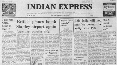 British Bombers, John Nott, House of Commons, Falkland Islands, Talks With China, India-China relations, India-China ties, Tension In Haryana, Everest Expedition, Mount Everest, Indian express, Opinion, Editorial, Current Affairs