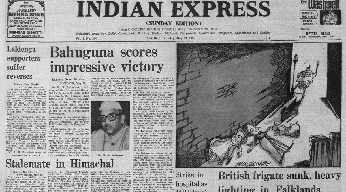 Bahuguna sure to win, British frigate sunk, Congress (I), Haryana, Himachal Pradesh, H N Bahuguna, Garhwal Lok Sabha, Falkland Islands, Indian Express India News