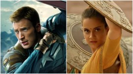 Chris Evans as Captain America and Kangana Ranaut in Manikarnika: The Queen of Jhansi.