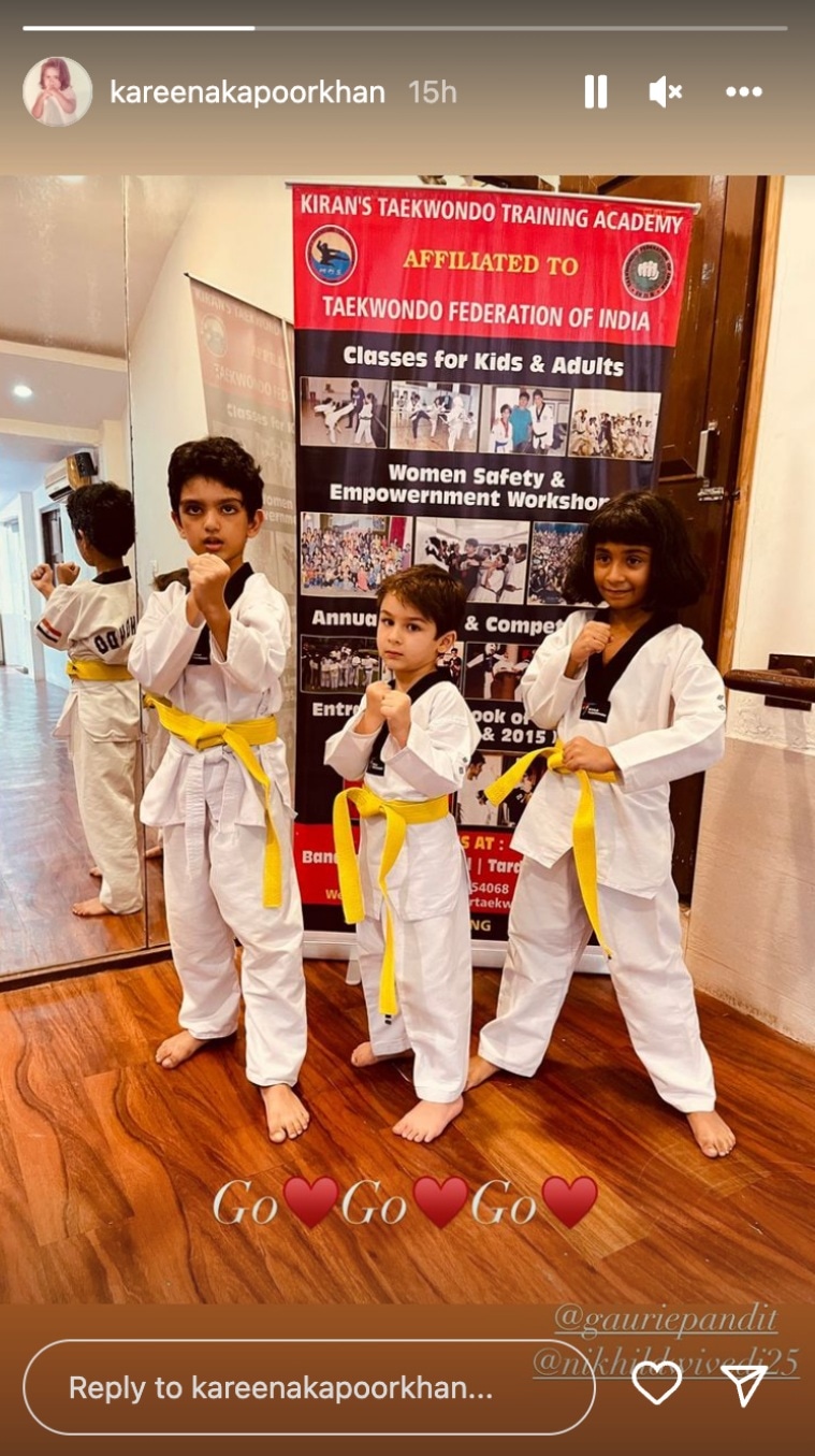 Kareena Kapoor es una madre orgullosa ya que Timur Ali Khan ganó el cinturón amarillo en Taekwondo.  ver fotos, video