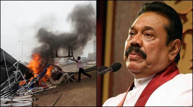 Anti-govt protests turned into clashes after Mahinda Rajapaksa resigned as Sri Lankan PM.  (Reuters and File Photo)