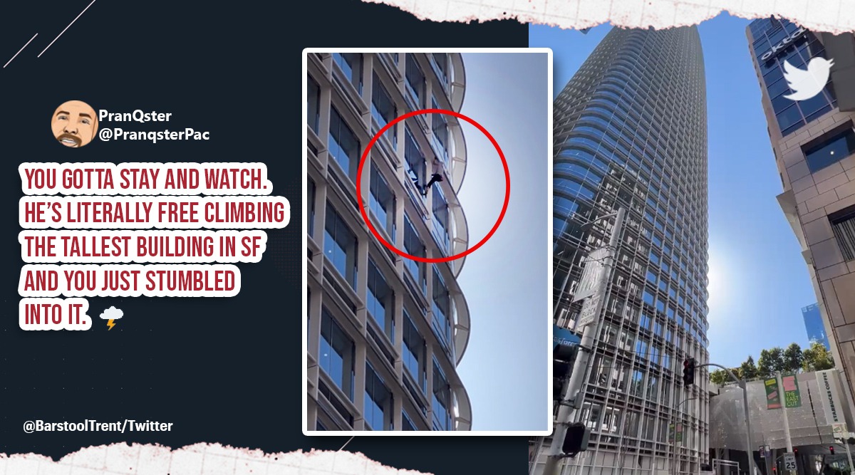 Pria yang naik bebas ke gedung 61 lantai di Amerika Serikat telah ditangkap.  Lihat video aksinya