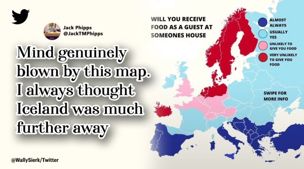 Twitter thread explains why Nordic countries dare unlikely to serve guests food, Are scandinavian countries inhospitable, Map Will you receive food as a guest at someone’s house, viral Twitter thread Indian Express