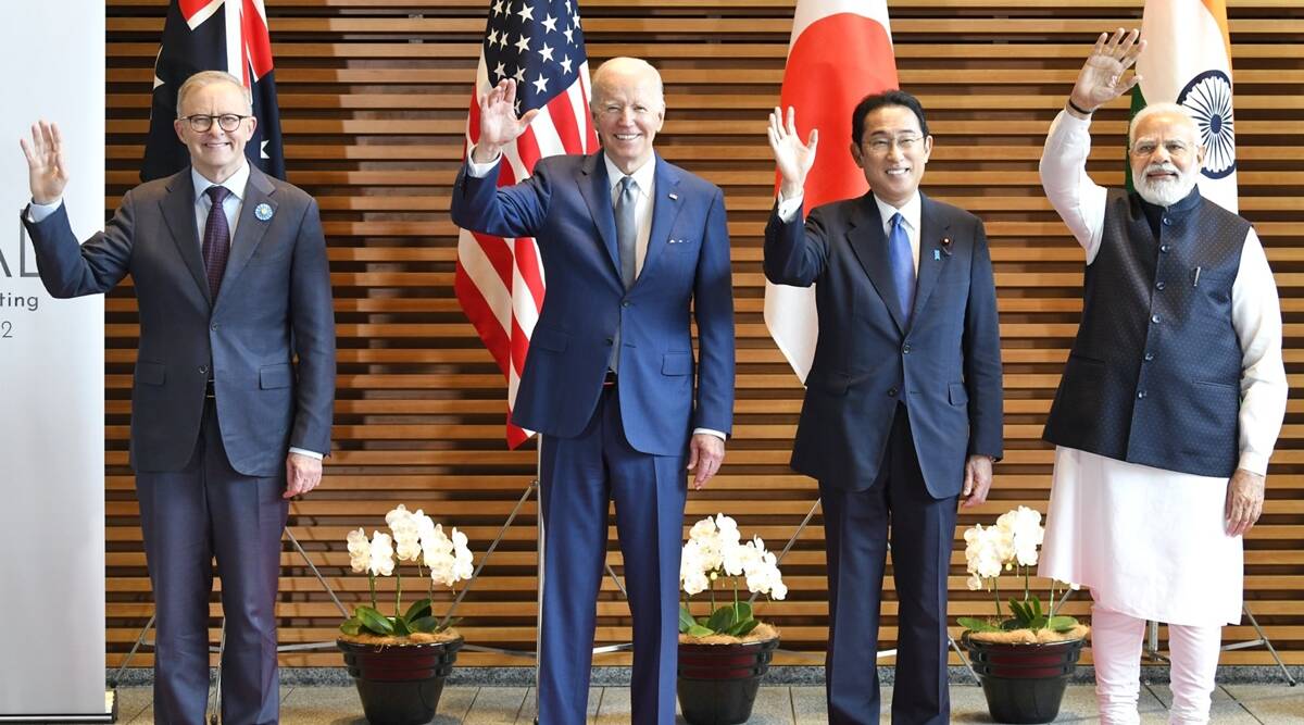 Australian PM Anthony Albanese, US President Joe Biden, Japan PM Fumio Kishida and PM Narendra Modi at Quad Summit in Tokyo, Japan. (Twitter/MEA)