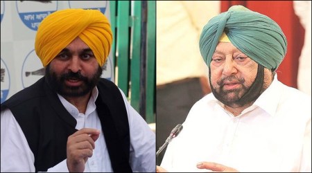 Former Punjab CM Amarinder Singh (L) urged Bhagwant Mann to ensure that perpetrators of the Mohali blast are brought to justice. (File)