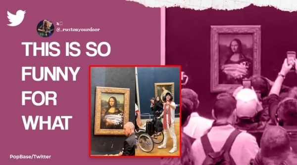 Mona Lisa, Mona Lisa attacked with cake, Mona Lisa attacked by alleged environment activists, Activist tries to damage Mona Lisa, Man dressed as old lady throws cake at Mona Lisa, Mona Lisa Louvre Paris, Indian Express