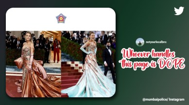 Mumbai police met gala meme, Mumbai Police strong password blake lively, Mumbai police blake lively, Mumbai Police viral post, Indian Express