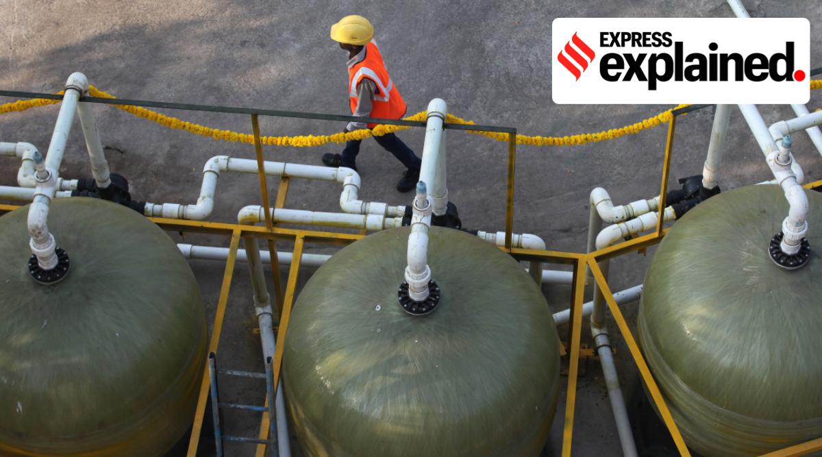 A sewage treatment plant in Mumbai.(Express Photo: Prashant Nadkar, File)