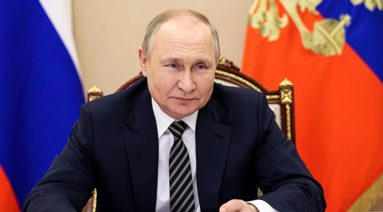 Russian President Vladimir Putin attends a meeting via videoconference in Moscow, Russia, May 27, 2022. (AP/PTI)