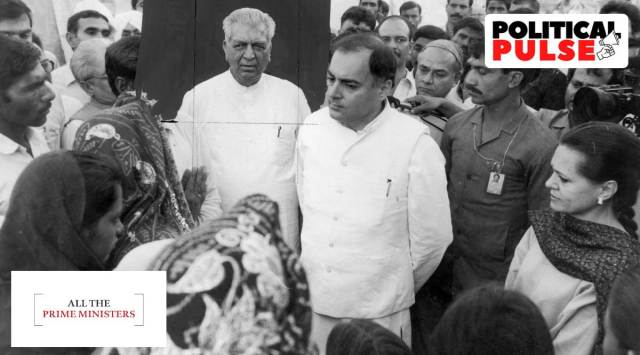 Prime Minister Rajiv Gandhi with Chaudhary Devi Lal. (Express Archive)