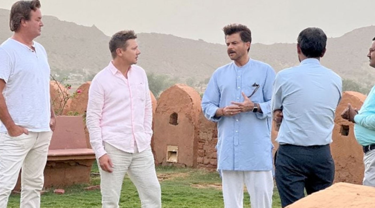 Jeremy Renner filming a project with Anil Kapoor in Alwar, interacts with  locals. See photos and videos | Hollywood News - The Indian Express