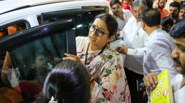 Maharashtra BJP leader Devendra Fadnavis said in a tweet that Irani's vehicle in Pune was a target of a 'coward attack'. (Express photo by Ashish Kale)