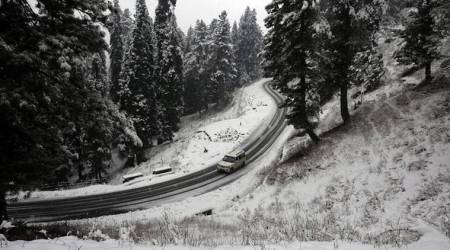 The Zojila Pass is at an altitude of about 3,400 metres. (Express photo by Shuaib Masoodi/file)

