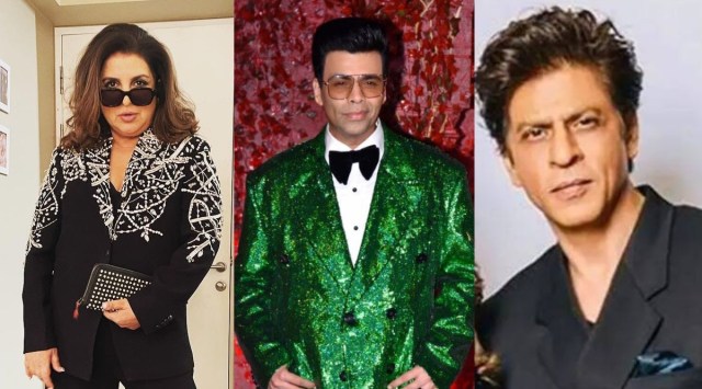 Shah Rukh Khan, Farah Khan had a fun time at Karan Johar's birthday party. 