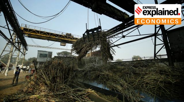 A sugar mill in Shamli, UP. Most millers believe the curbs will not impact targeted exports. (Express Photo: Praveen Khanna, File)