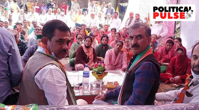 With Himachal Pradesh headed to polls, Sukhvinder Singh Sukhu (R) discusses a range of issues with The Indian Express. (Facebook)