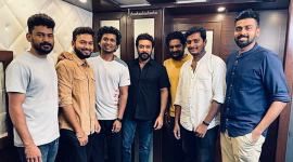 Lokesh Kanagaraj and his team with Suriya. (Photo: Twitter/ Lokesh Kanagaraj)