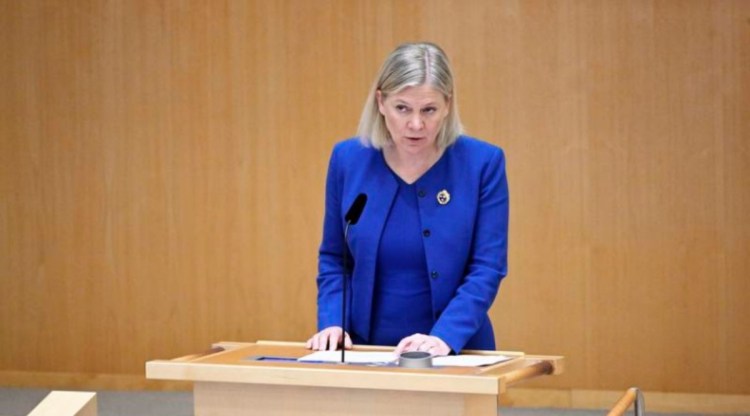“This is the best thing for Sweden’s security. We will inform Nato that we want to become a member of the alliance," said Sweden’s prime minister Magdalena Andersson. (Henrik Montgomery/AP)