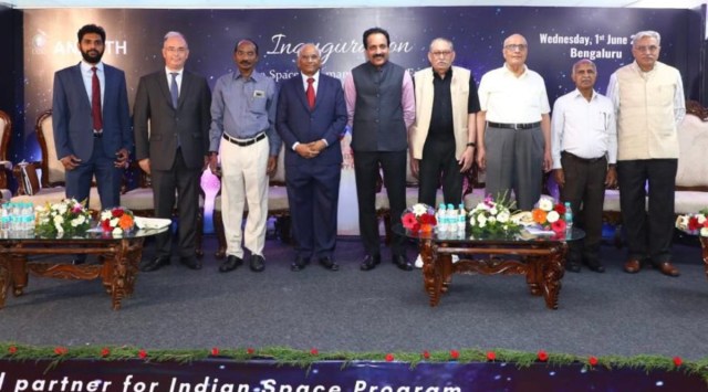 ISRO chairman Dr S Somanath along with Dr Subba Rao Pavuluri, chairman and managing director of ANANTH during the inauguration. (Express photo)