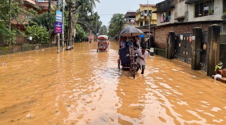 Anil Nagar, a residential locality in the heart of the city, continued to be a picture of disarray. (Express photo by Tora Agarwala)
