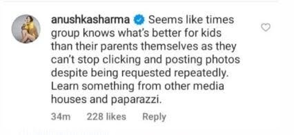 Anushka sharma's comment