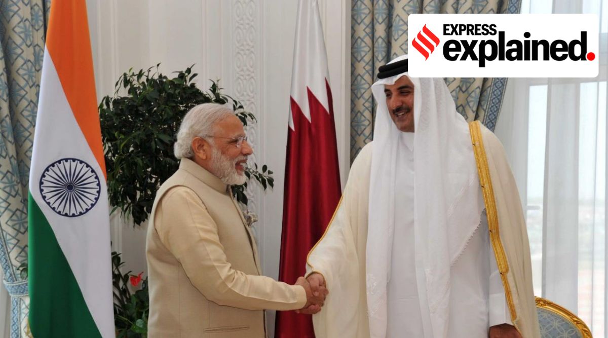 Prime Minister Narendra Modi with the Emir of Qatar, Sheikh Tamim Bin Hamad Al Thani, during a visit to the Gulf nation in 2016. (Twitter/@narendramodi)