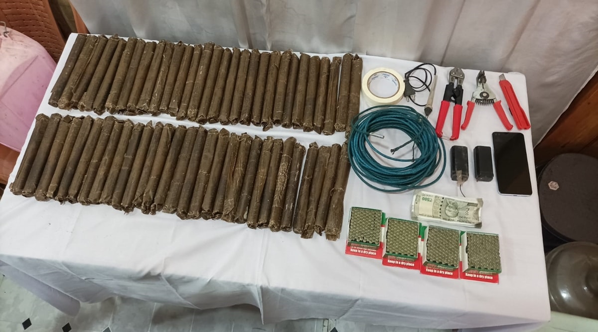 The explosive materials seized from the militant.