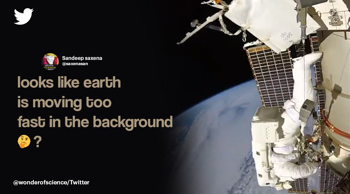 Anand Mahindra, Anand Mahindra tweets, Anand Mahindra tweets space station video, astronaut changes International Space Station battery, International Space Station video, Indian Express