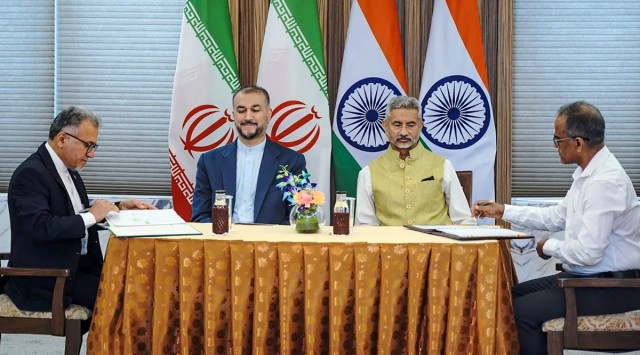 External Affairs Minister S. Jaishankar with Foreign Minister of Iran Hossein Amir-Abdollahian during a meeting, in New Delhi. (PTI)