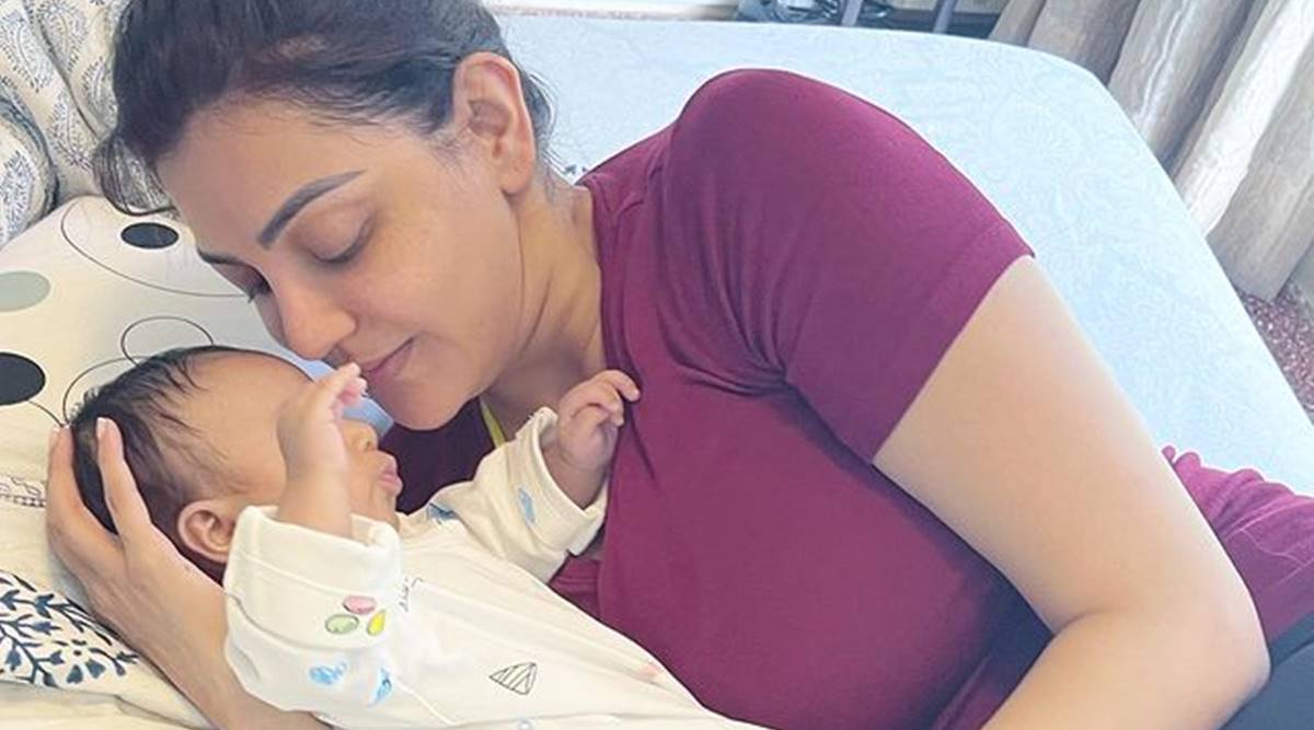 Kajal Aggarwal treats fans to a picture of her son Neil Kitchlu: 'The love  of my life' | The Indian Express