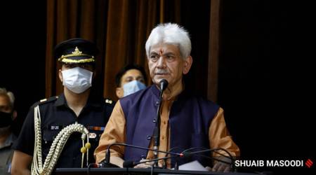 Lieutenant Governor Manoj Sinha. (Express photo by Shuaib Masoodi/File)