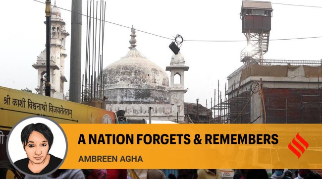 The Gyanvapi Masjid is a mosque constructed by the Mughal emperor Aurangzeb after the demolition of a Hindu temple in the 17th century. (Express Photo)