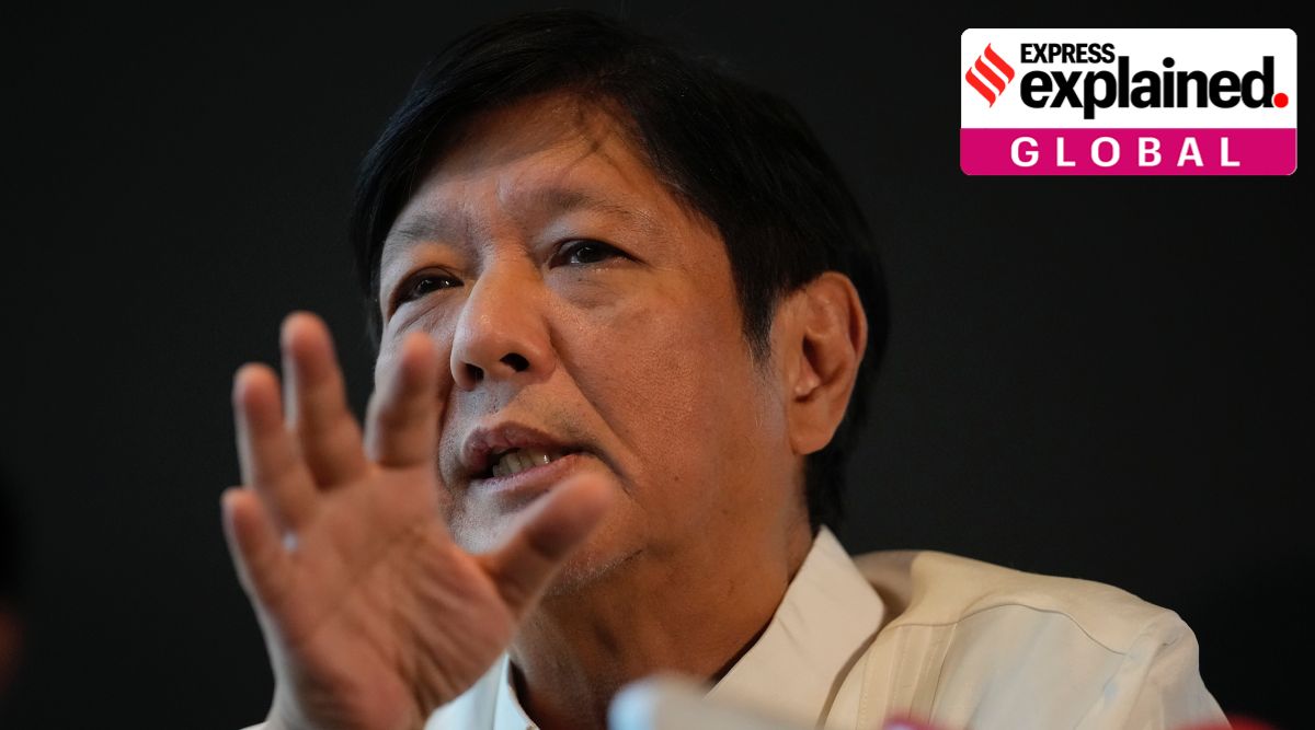 Philippine President-elect Ferdinand "Bongbong" Marcos Jr. answers questions during a press conference at his headquarters in Mandaluyong, Philippines on Monday, June 20, 2022. (AP Photo/Aaron Favila)