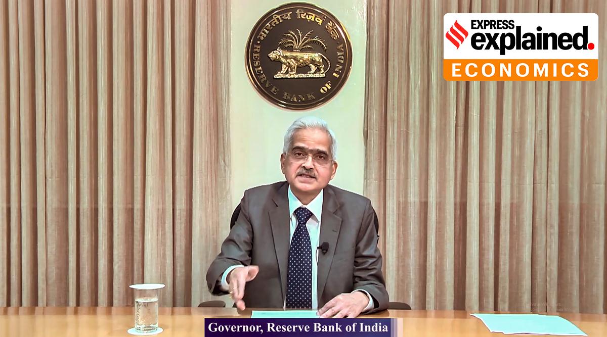 Reserve Bank of India Governor Shaktikanta Das digitally delivers a statement on Wednesday. (PTI Photo)