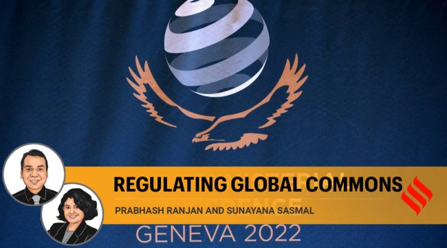 A logo is pictured at the World Trade Organization (WTO) headquarters ahead of the Ministerial Conference (MC12) in Geneva, Switzerland, June 12, 2022. (Reuters/Denis Balibouse)
