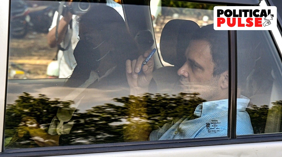 Congress leader Rahul Gandhi arrives at the Enforcement Directorate (ED) office after lunch break for questioning in the National Herald case, in New Delhi. (PTI)