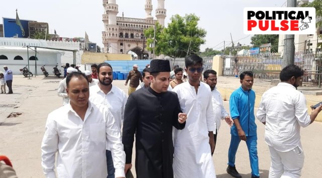 On May 31,  Congress leader Rashed Khan put up a board at the nearby Mecca Masjid, asking people to sign if they wanted the mosque inside Charminar to be reopened for namaz. (Photo: Facebook/Rashed Khan)