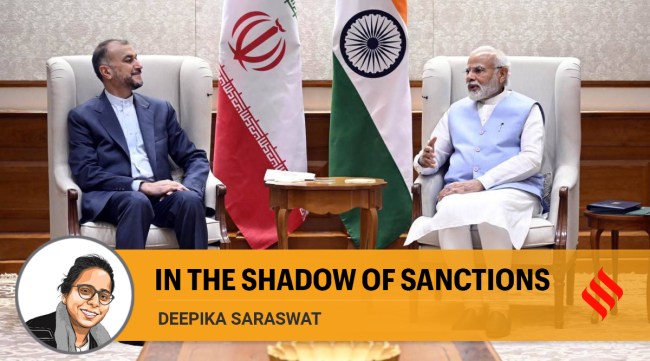 Iran Foreign Minister Hossein Amirabdollahian with Narendra Modi. (Photo: Twitter@narendramodi)