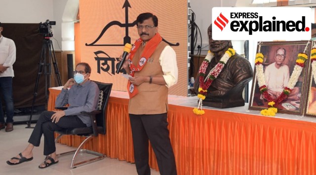 Shiv Sena spokesperson 
Sanjay Raut addresses party's functionaries in Mumbai on Sunday. (Photo: Twitter/@rautsanjay61)