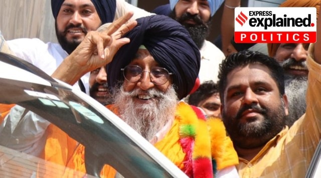 Chief of Shiromani Akali Dal (Amritsar) Simranjit Singh Mann won by a margin of 5,822 votes. (Express Photos by Gurmeet Singh)