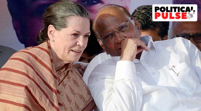 Congress president Sonia Gandhi with NCP chief Sharad Pawar. (File)