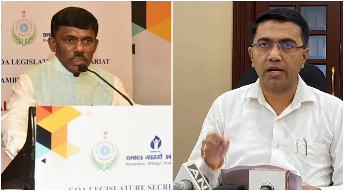 Goa Assembly Speaker Ramesh Tawadkar and Chief Minister Pramod Sawant.