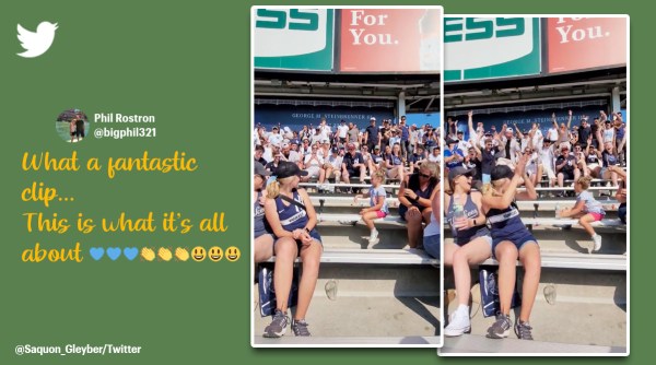Baseball fans cheer girl with bottle flip challenge, Little girl nails bottle flip challenge, Bottle flip challenge, wholesome viral video, New York Yankee Stadium, Indian Express