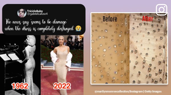Kim Kardashian, Kim Kardashian ruins Marilyn Monroe dress, Kim Kardashian Met gala look, Marilyn Monroe dress damaged, Happy birthday president dress damaged, Indian Express