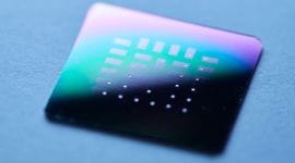 A silicon chip with 30 individual glucose micro fuel cells. (Image credit: Kent Dayton / MIT)