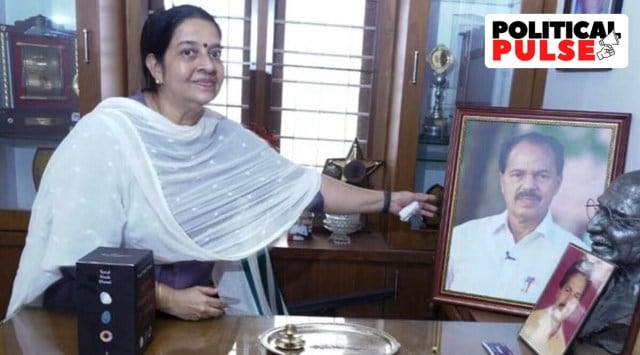 Congress's nominee Uma Thomas, wife of late party legislator P T Thomas, won Thrikkakara seat, which her husband had represented since 2016, defeating the CPI(M)'s candidate Dr Jo Joseph by over 25,000 votes. (Photo via ieMalayalam)